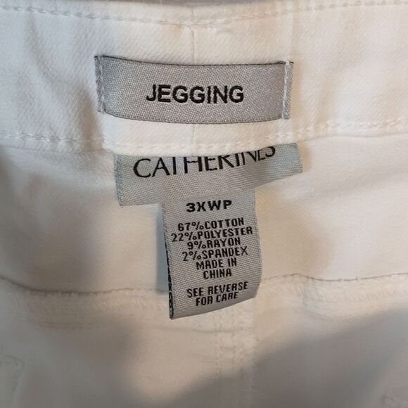 Catherines 3XWP Women's White Denim Jeggings - Picture 4 of 7